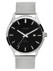 S.Oliver Zegarek kwarcowy w kolorze srebrno-czarnym rozmiar: onesize. Szare, analogowe zegarki męskie S.Oliver, metalowe. Za 173.99 zł.