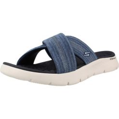 Sandały SKECHERS GO WALK FLEX Niebieski. Niebieskie sandały damskie Skechers, bez wzorów, z tkaniny, bez obcasa. Za 174.99 zł.