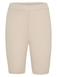 MOSS COPENHAGEN Szorty "Betrina" w kolorze beżowym rozmiar: M/L. Brązowe szorty damskie MOSS COPENHAGEN, bez wzorów, z podwyższonym stanem. Za 77.95 zł.