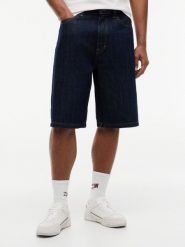 Tommy Jeans szorty dżinsowe z domieszką lnu Mężczyźni Bawełna niebieski, 32. Niebieskie szorty męskie Tommy Jeans, z bawełny, bez kołnierzyka. Za 249.95 zł.