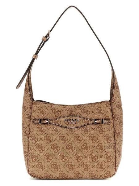 Guess Torebka w kolorze beżowym - 22 x 18 x 10 cm rozmiar: onesize. Brązowe torebki klasyczne damskie Guess, z aplikacjami, z materiału, bez dodatków. Za 483.17 zł.