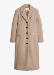 Płaszcz z imitacji wełny. Czarne płaszcze damskie bonprix, bez wzorów, z wełny, eleganckie. Za 299.99 zł.