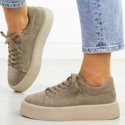 Taupe skórzane półbuty damskie Filippo Dp6119/25. Brązowe półbuty damskie Filippo, bez wzorów, z jeansu, eleganckie, bez obcasa, na platformie. Za 249.00 zł.