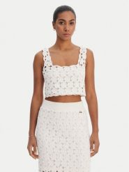 Fracomina Top FR26ST4017K488R6 Écru Regular Fit. Topy damskie Fracomina, m, bez wzorów, z bawełny, bez kołnierzyka. Za 369.99 zł.