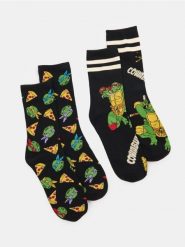 Skarpetki 2 pack Teenage Mutant Ninja Turtles - czarny. Czarne skarpetki męskie Sinsay, bez wzorów. Za 15.99 zł.
