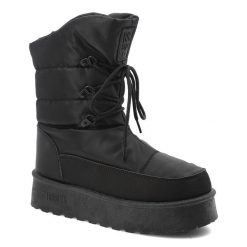 Czarne Śniegowce Big Star Ocieplane Obuwie Damskie. Czarne obuwie trekkingowe damskie Big Star, na zimę. Za 135.99 zł.