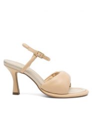 Gino Rossi Sandały SEWILLA-02 Beżowy. Brązowe sandały damskie Gino Rossi, bez wzorów, ze skóry, bez obcasa, na szpilce. Za 399.99 zł.