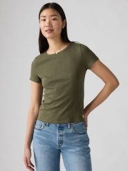 Levi's Koszulka w kolorze khaki rozmiar: L. Brązowe bluzki damskie Levi's, l, bez wzorów, bez kołnierzyka. Za 66.47 zł.