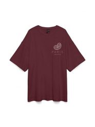 Vero Moda Koszulka w kolorze bordowym rozmiar: XL. Czerwone bluzki damskie Vero Moda, xl, bez wzorów, z bawełny, bez kołnierzyka. Za 66.47 zł.