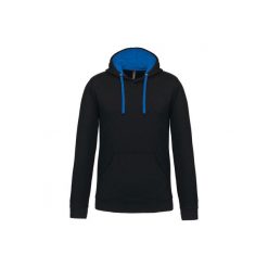 Kontrastowa bluza z kapturem Kariban. Czarne bluzy z kapturem męskie KARIBAN, s, z bawełny. Za 194.50 zł.