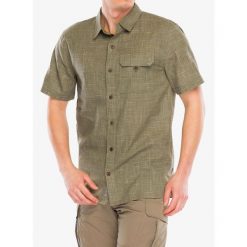 Koszula turystyczna męska Royal Robbins Hempline Spaced SS. Zielone koszule męskie ROYAL ROBBINS, m, bez wzorów, bez kołnierzyka, bez ramiączek. Za 319.99 zł.