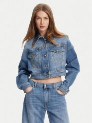Versace Jeans Couture Kurtka jeansowa 78HAS450 Niebieski Relaxed Fit. Niebieskie kurtki damskie Versace Jeans Couture, bez wzorów, z bawełny, bez kaptura. Za 1,119.00 zł.