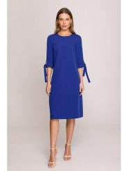 Stylove Sukienka w kolorze niebieskim rozmiar: XL. Niebieskie sukienki damskie Stylove, na co dzień, xl, bez wzorów, bez kołnierzyka, bez ramiączek, midi, proste. Za 241.56 zł.