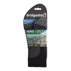 Skarpety do trekkingu męskie Bridgedale HIKE UL END BO ORI. Czarne skarpetki męskie Bridgedale, bez wzorów, z wełny. Za 92.99 zł.