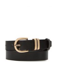 DeeZee Pasek Damski SS23260-A Czarny. Czarne paski damskie DeeZee, bez wzorów, ze skóry. Za 39.99 zł.