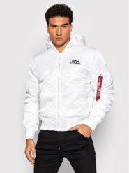 Alpha Industries Kurtka bomber Back Print 128113 Biały Regular Fit. Białe kurtki męskie Alpha Industries, m, bez wzorów, z syntetyku, bez kaptura. Za 589.99 zł.