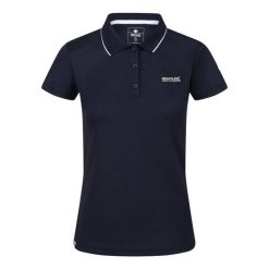 Koszulka turystyczna polo damska Maverick V. Niebieskie bluzki damskie Regatta, s, bez wzorów, z poliesteru, klasyczne, bez kołnierzyka, bez ramiączek. Za 84.30 zł.