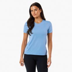 Koszulka treningowa damska Swedemount Ultra Light Tee szybkoschnąca. Niebieskie bluzki sportowe damskie SWEDEMOUNT, bez wzorów, bez ramiączek. Za 129.99 zł.