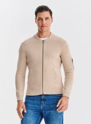 PAKO LORENTE - Rozpinany kardigan w kolorze beżowym. Brązowe kardigany męskie Pako Lorente, na jesień, m, bez wzorów, z bawełny, bez kołnierzyka. Za 399.99 zł.