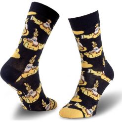 Skarpety Wysokie Unisex HAPPY SOCKS - BEA01-6000 Granatowy Żółty. Niebieskie skarpetki damskie Happy Socks, bez wzorów, z bawełny. Za 39.90 zł.