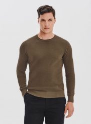 PAKO LORENTE - Brązowy sweter męski o-neck. Brązowe swetry męskie Pako Lorente, na jesień, m, bez wzorów, z bawełny, bez kołnierzyka. Za 199.99 zł.