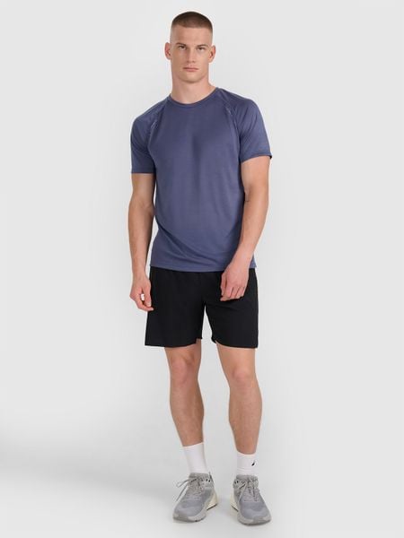 4F Spodenki do biegania szybkoschnące męskie - czarne S. Czarne szorty męskie 4f, l, z materiału, do biegania. W wyprzedaży za 169.99 zł.