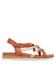 Skechers Sandały Desert Kiss Low 114709/CSNT Brązowy. Brązowe sandały damskie Skechers, bez wzorów, ze skóry, bez obcasa, na płaskiej podeszwie. Za 199.99 zł.