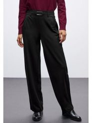 Street One Spodnie w kolorze czarnym rozmiar: 44/L30. Czarne spodnie materiałowe damskie Street One, bez wzorów, z materiału, klasyczne, z podwyższonym stanem. Za 183.15 zł.