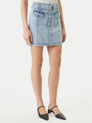 Morgan Spódnica jeansowa 251-JOLAM Błękitny Regular Fit. Niebieskie spódniczki damskie Morgan, bez wzorów, z bawełny. Za 279.99 zł.