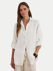LAUREN RALPH LAUREN Koszula 200782777001 Biały Relaxed Fit. Białe koszule damskie Lauren Ralph Lauren, xxl, bez wzorów, ze lnu, bez kołnierzyka, bez ramiączek. Za 709.99 zł.