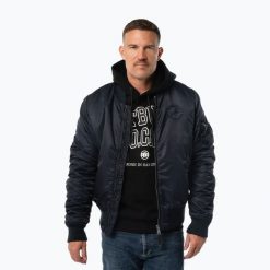 Kurtka męska Pitbull Hacket Washed Bomber. Niebieskie kurtki treningowe męskie PITBULL, l, bez wzorów, z materiału, na fitness i siłownię. Za 359.99 zł.