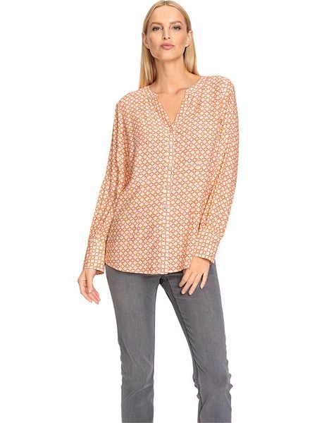 Heine Bluzka w kolorze kremowo-żółto-różowym rozmiar: 42. Brązowe bluzki damskie Heine, bez wzorów, z wiskozy, bez kołnierzyka, bez ramiączek. Za 87.19 zł.