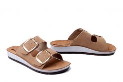 INBLU CP-61 026 piaskowy, klapki damskie. Brązowe klapki damskie Inblu, bez wzorów, bez obcasa. Za 86.99 zł.