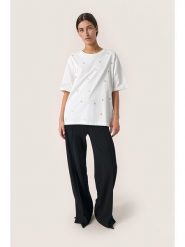 Soaked in Luxury Koszulka w kolorze białym rozmiar: XL. Białe t-shirty damskie Soaked in Luxury, xl, z aplikacjami, z bawełny, bez kołnierzyka. Za 100.99 zł.
