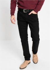 Dżinsy ze stretchem Slim Fit Straight. Czarne jeansy męskie bonprix. Za 134.99 zł.