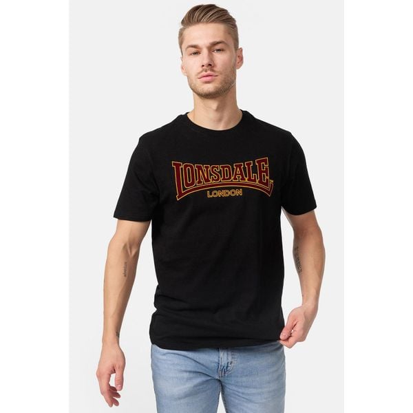 T-shirt o wąskim kroju Lonsdale Classic. Czarne t-shirty męskie Lonsdale, bez wzorów, z bawełny, bez kołnierzyka. Za 165.50 zł.
