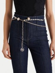 Guess Pasek Damski W6RZ00 WL110 Złoty. Żółte paski damskie Guess, z aplikacjami. Za 199.99 zł.