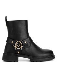 MEXX Botki MI001712243W Czarny. Czarne botki damskie Mexx, ze skóry, bez obcasa, na płaskiej podeszwie, bez zapięcia. Za 329.99 zł.