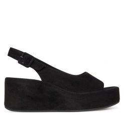 Sandały HÖGL. Czarne sandały damskie HÖGL, bez wzorów, bez obcasa, na koturnie. Za 489.99 zł.