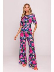 Made of emotion Kombinezon w kolorze granatowo-różowym rozmiar: M. Niebieskie kombinezony damskie Made Of Emotion, m, bez wzorów, bez kołnierzyka, bez ramiączek. Za 318.37 zł.