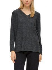 S.Oliver Koszulka w kolorze antracytowym rozmiar: 36. Czarne bluzki damskie S.Oliver, s, bez wzorów, bez kołnierzyka. Za 41.30 zł.