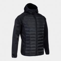 Bluza dresowa sportowa męska Berna III Softshell Hoodie. Czarne bluzy bez kaptura męskie Joma, bez wzorów, z dresówki, sportowe, bez kołnierzyka, bez ramiączek. Za 199.99 zł.