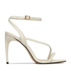 Sandały Eva Minge. Białe sandały damskie Eva Minge, bez wzorów, bez obcasa. Za 429.99 zł.