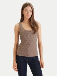Guess Top W6GP10 K2932 Zielony Regular Fit. Zielone topy damskie Guess, m, z aplikacjami, z bawełny, bez ramiączek. Za 249.99 zł.
