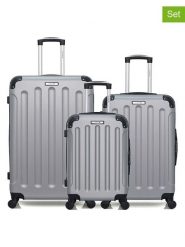 BlueStar 3-częściowy zestaw "Madrid" w kolorze szarym rozmiar: onesize. Szare walizki Bluestar, bez wzorów, z materiału. Za 565.99 zł.