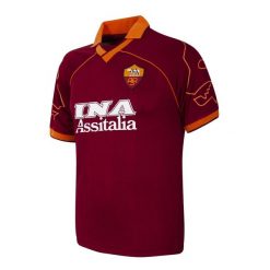 AS Roma 1999 - 00 - Koszulka Piłkarska Retro - Czerwona– COPA Football. Czerwone t-shirty sportowe męskie COPA FOOTBALL, xl, z materiału, bez ramiączek, do piłki nożnej. Za 394.24 zł.