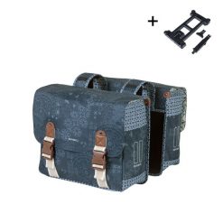 Podwójna torba „Bohème – Double Bag MIK 2.0”, kolor indygo. Niebieskie torebki klasyczne damskie BASIL, bez wzorów, z materiału, bez dodatków. Za 451.95 zł.