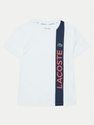 Lacoste T-Shirt TJ8489 Biały Regular Fit. Białe t-shirty chłopięce Lacoste, bez wzorów, z bawełny, bez ramiączek. Za 129.99 zł.