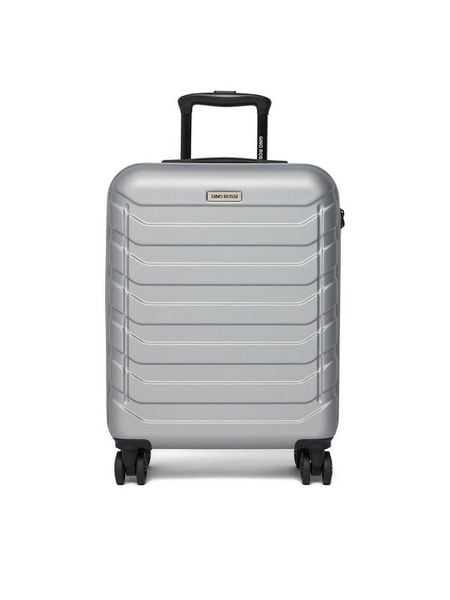 GINO ROSSI Walizka kabinowa C-GIN-S-003-05-SILVER Srebrny. Szare walizki Gino Rossi, bez wzorów, z tworzywa sztucznego. Za 259.99 zł.