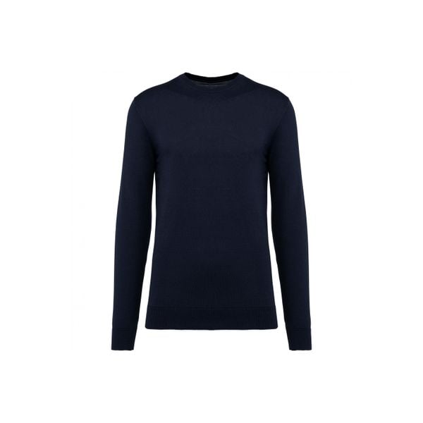 Sweter z okrągłym dekoltem z Suprimy Kariban Premium. Niebieskie swetry męskie KARIBAN, m, bez wzorów, z bawełny, bez kołnierzyka. Za 229.50 zł.